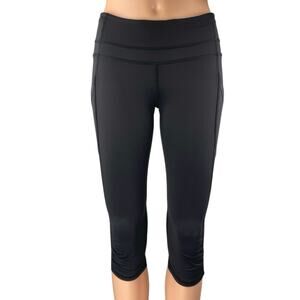Lululemon Run For Your Life Black Skinny Fitness Running Crop Leggings Pants 6